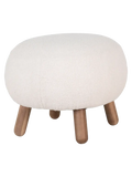 Savona Fußhocker Kunstfell, weiß mit Nussbaum-Optik Beine Hocker Living Nordic