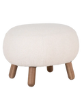 Savona Fußhocker Kunstfell, weiß mit Nussbaum-Optik Beine Hocker Living Nordic