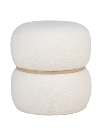 Milford Pouf Teddystoff, weiß Pouf Living Nordic