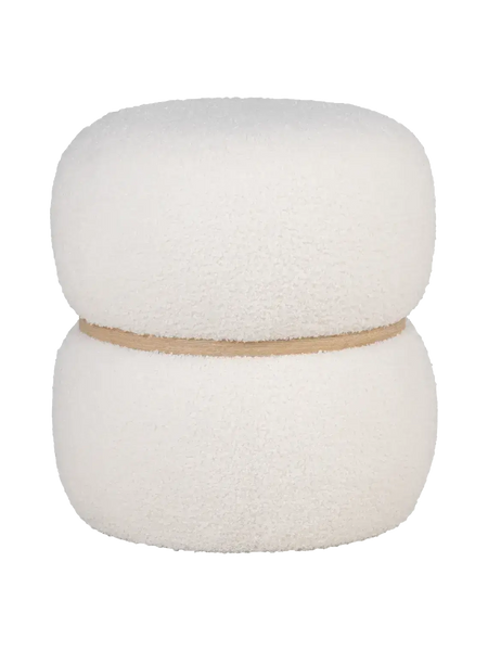 Milford Pouf Teddystoff, weiß Pouf Living Nordic