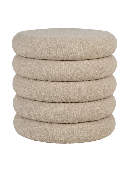 Brooklyn Pouf Bouclé, beige, mit Stauraum Pouf Living Nordic