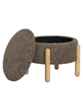 Medas Pouf Bouclé, braun/natur, mit Stauraum Pouf Living Nordic
