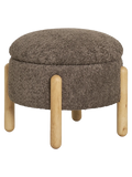 Medas Pouf Bouclé, braun/natur, mit Stauraum Pouf Living Nordic
