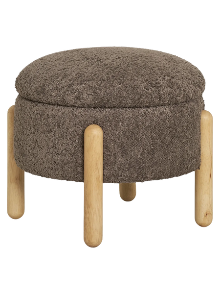 Medas Pouf Bouclé, braun/natur, mit Stauraum Pouf Living Nordic