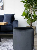 Gamby Pouf Samt, schwarz Pouf Living Nordic