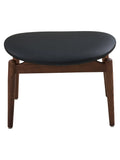 Olvera Fußhocker Eschenholz/PU, dunkelbraun/schwarz Hocker Living Nordic