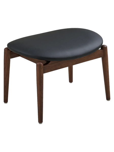 Olvera Fußhocker Eschenholz/PU, dunkelbraun/schwarz Hocker Living Nordic