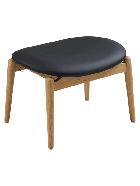 Olvera Fußhocker Eiche/PU, natur/schwarz Hocker Living Nordic
