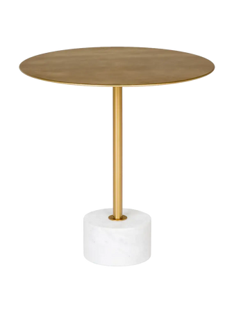 Lecco Beistelltisch Messing/Marmor Beistelltisch Living Nordic