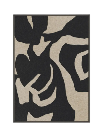 Akustikbild Soft Embrace 1 | Acoustic Art Akustikbild Malerifabrikken Velvet Black / Desert Sand 70 × 100 cm Schwarz