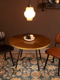 Denise Esstisch Walnuss/Gold Ø 91 cm im Raum