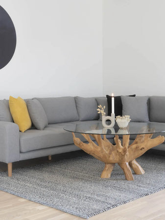 Amazonas Couchtisch Teakholz und Glas Couchtisch Living Nordic