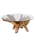 Amazonas Couchtisch Teakholz und Glas Couchtisch Living Nordic