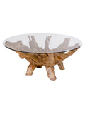 Amazonas Couchtisch Teakholz und Glas Couchtisch Living Nordic