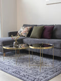 Venezia Couchtisch Messing colored Stahl mit Glas Couchtisch Living Nordic