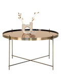 Venezia Couchtisch Messing colored Stahl mit Glas Couchtisch Living Nordic