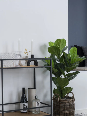 Vita Servierwagen Eiche-Optik, schwarzer Rahmen Servierwagen Living Nordic