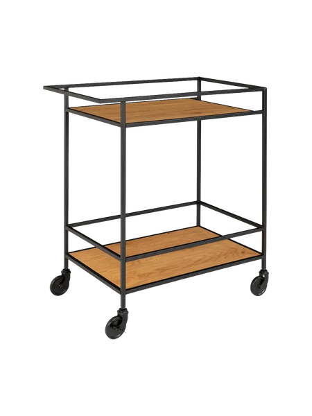 Vita Servierwagen Eiche-Optik, schwarz Rahmen/Eiche-Optik, schwarz Rahmen Servierwagen Living Nordic