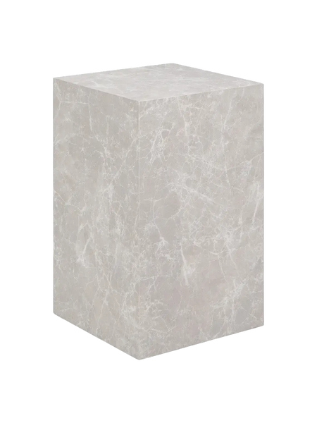 Prague Couchtisch Beistelltisch Living Nordic 30x30x50 cm Marmor-Optik, beige, marble