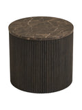 Rota Beistelltisch Marmor-Optik, dunkelbraun Beistelltisch Living Nordic Ø45x40 cm