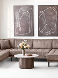 Delphi Couchtisch Tischplatte aus Keramik, Travertin/dunkelbraun Couchtisch Living Nordic