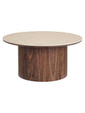 Delphi Couchtisch Tischplatte aus Keramik, Travertin/dunkelbraun Couchtisch Living Nordic