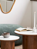 Noli Couchtisch Tischplatte aus Keramik/Eschenfurnier, weiß Marmor-Optik/dunkelbraun Couchtisch Living Nordic