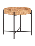 Naro Beistelltisch Metall mit Wasserhyazinthen-Geflecht Beistelltisch Living Nordic
