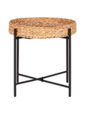 Naro Beistelltisch Metall mit Wasserhyazinthen-Geflecht Beistelltisch Living Nordic
