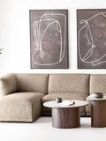 Delphi Couchtisch Tischplatte aus Keramik, Travertin/dunkelbraun Couchtisch Living Nordic