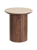 Delphi Couchtisch Tischplatte aus Keramik, Travertin/dunkelbraun Couchtisch Living Nordic Ø45x50 cm