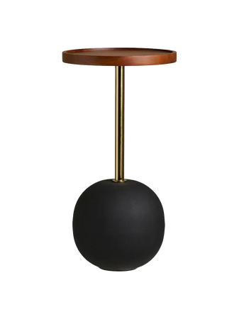 Sirone Beistelltisch Mangoholz/Stahl, schwarz/Messing-Optik/dunkelbraun Beistelltisch Living Nordic