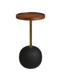 Sirone Beistelltisch Mangoholz/Stahl, schwarz/Messing-Optik/dunkelbraun Beistelltisch Living Nordic