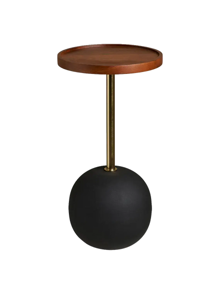 Sirone Beistelltisch Mangoholz/Stahl, schwarz/Messing-Optik/dunkelbraun Beistelltisch Living Nordic