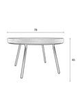 Oak Tray Couchtisch Natur, Maßzeichnung