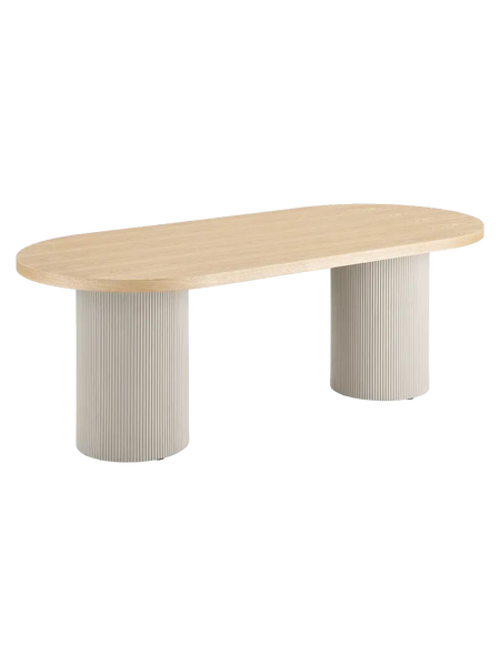 Solva Esstisch Eschenfurnier, natur/sand Esstisch Living Nordic 100x220x75 cm
