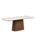 Noli Esstisch Tischplatte aus Keramik/Eschenfurnier Esstisch Living Nordic weiß Marmor-Optik/dunkelbraun