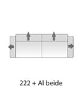 Sofa | Timesquare – 3-Sitzer mit 2 Armlehnen - Feincord Altrosa von Candy Polstermöbel online kaufen bei LIVINGforme.