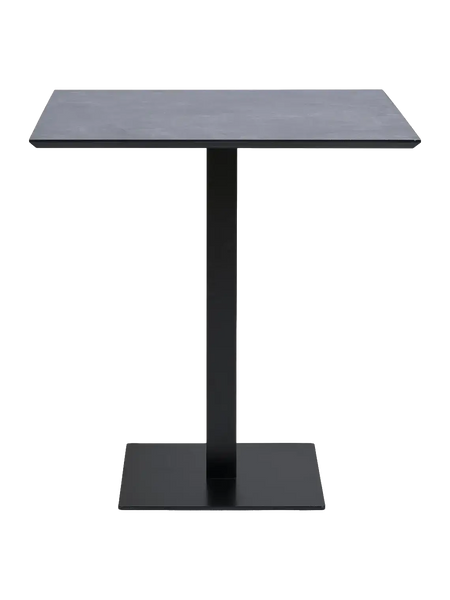 Fano Café-Tisch Melamin Bistrotisch Living Nordic dunkle Stein-Optik, schwarzes Metallgestell