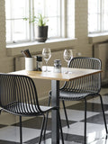 Lignano Café-Tisch Eiche, schwarzes Metallgestell Bistrotisch Living Nordic