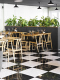 Lignano Café-Tisch Eiche, schwarzes Metallgestell Bistrotisch Living Nordic