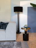 Glam Beistelltisch in Schwarz/Gold im Raum