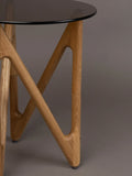 Naia Beistelltisch Glas in Eiche, Detail
