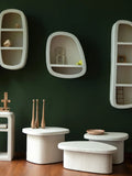 Veda Nachttisch Marmor Beige im Raum