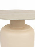 Karula Beistelltisch Travertinoptik Beige, Detail