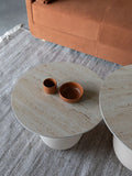 Karula Beistelltisch Travertinoptik Beige im Raum