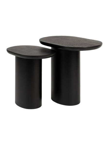Bela Beistelltisch Mangoholz Schwarz, 2er-Set, Ansicht 1