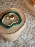 Noble Beistelltisch oval Beige im Raum