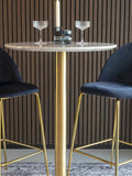 Bolzano Bartisch Marmor-Optik top, Gestell in Messing-Optik Bartisch Living Nordic