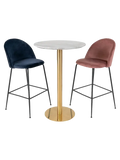 Bolzano Bartisch Marmor-Optik top, Gestell in Messing-Optik Bartisch Living Nordic